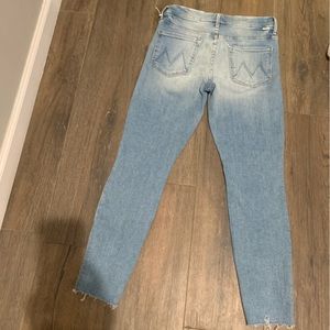 Mother High Waisted Looker Ankle Fray Jeans